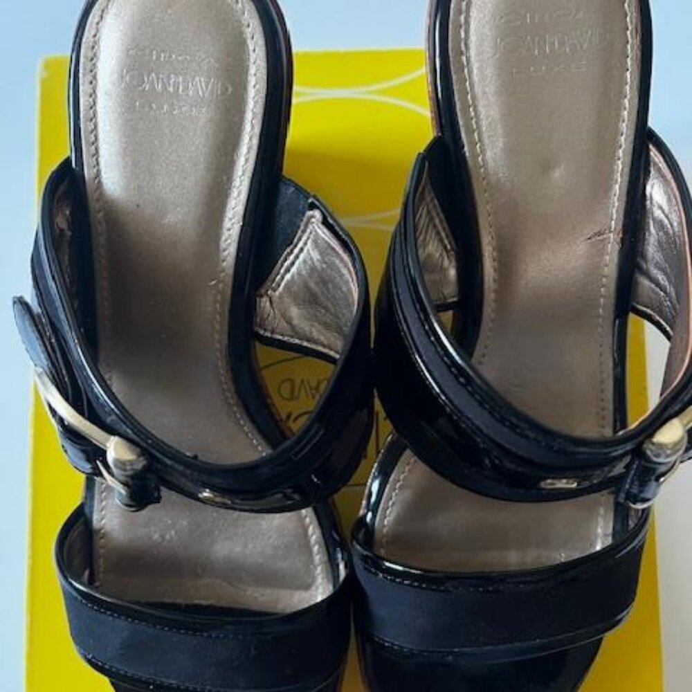 Circa Joan and David Black Leather Sandal 7.5 Medium